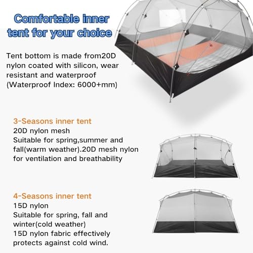 Carpa windhike para 3/4 personas 3 temporadas impermeable miniatura 4
