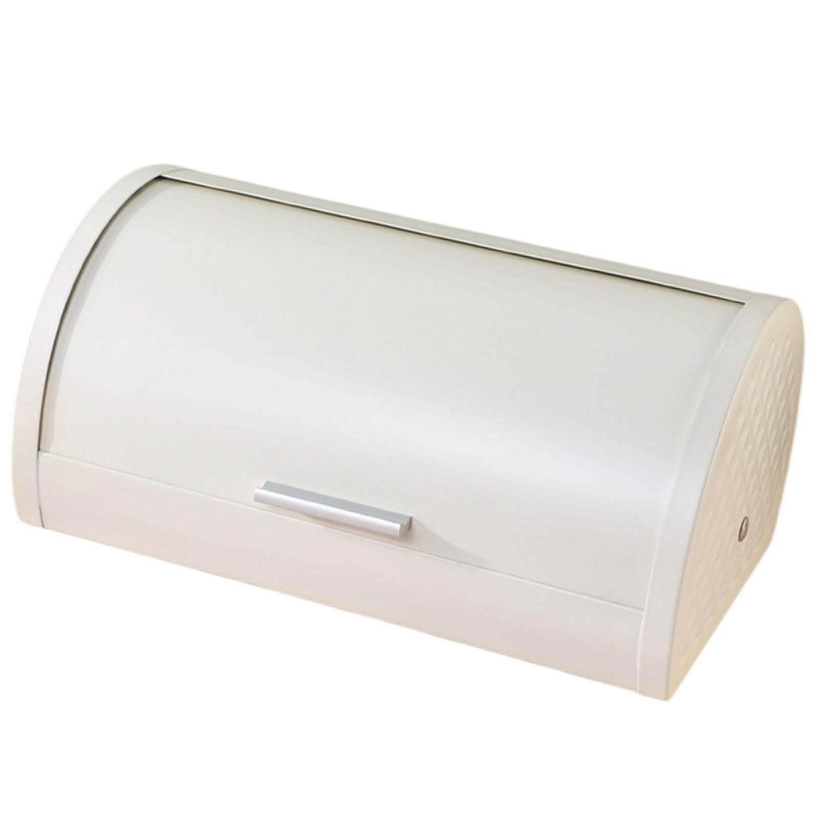 Pixzcsa White Lid Farmhouse Bread Bin Bread Box Storage For Coffee Breads And Snacks With Attractive Farmhouse Countertop Bin Is Made Of Sturdy Acrylic Box Pantry, 37.5X26x18cm