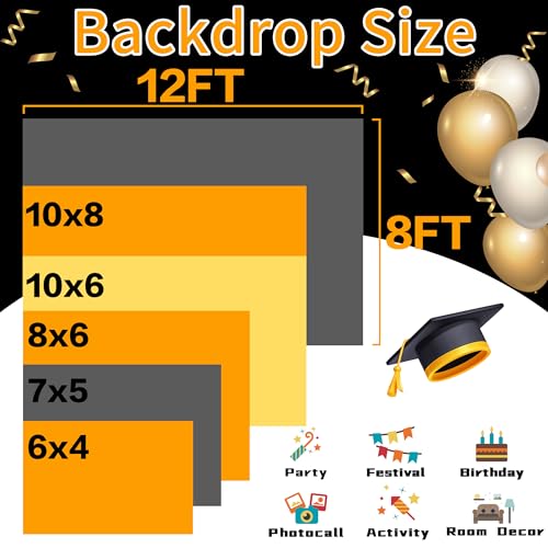 Fondo Graduación 8x6 FT Negro con Brillo Dorado miniatura 7