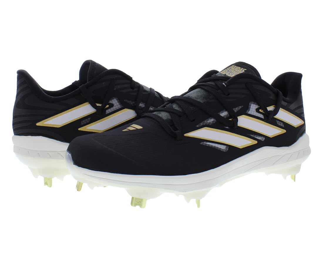 adidas Adizero Afterburner 9 Mens Shoes Size 8.5, Color: Core Black/Clown White/Gold Metallic-Black