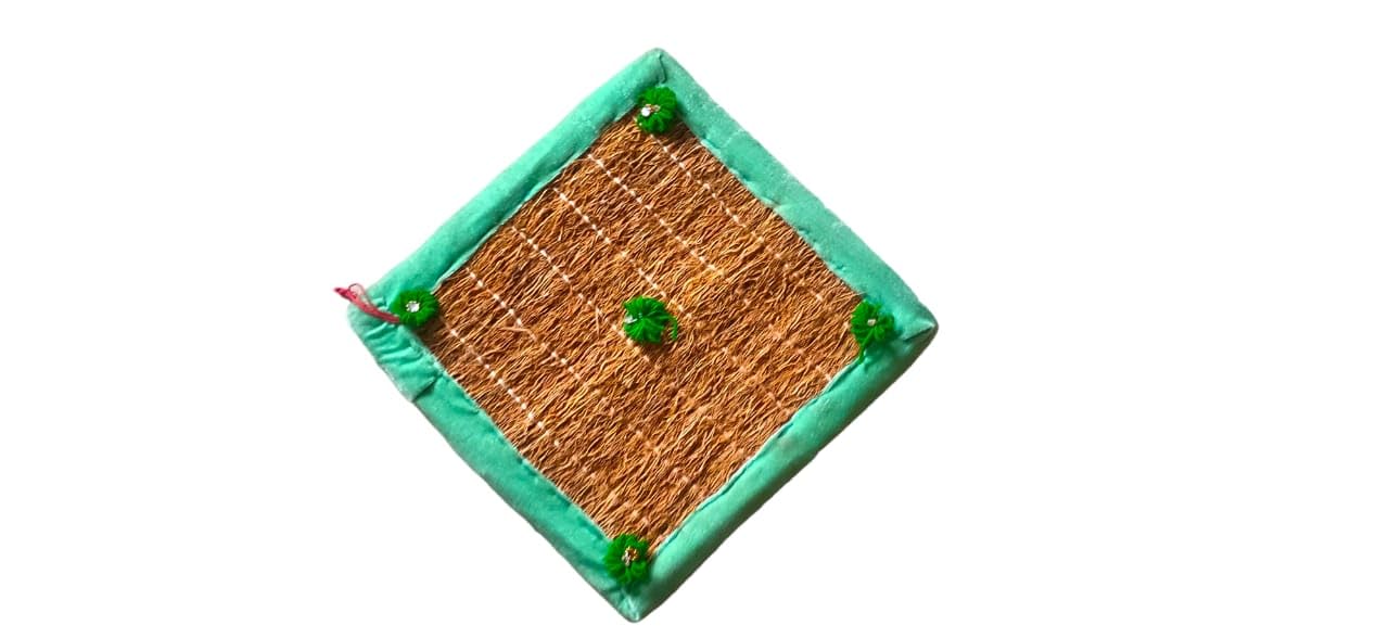 vetiver Wall Decor Design mat,Made by Pure VetiverRoot with Divinity Aroma-vetiver 30cmx30cm.-image-1