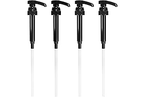 4Pcs Plastic Pump Bottle Dispenser For Syrup Caramel Coffee