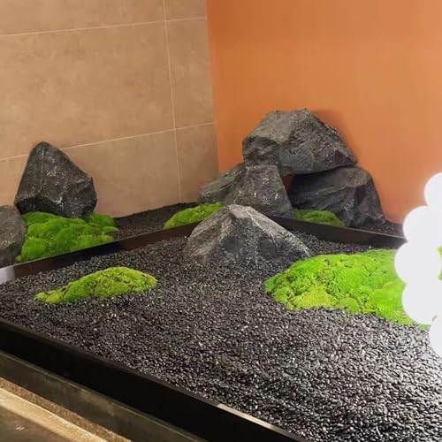 Image of FANTIAN 5 lbs Pebbles for Indoor Plants. 3 /8 inch Small Black Stones, Decorative Black River Rocks for Plant Outdoor, Vase, Landscaping and Garden