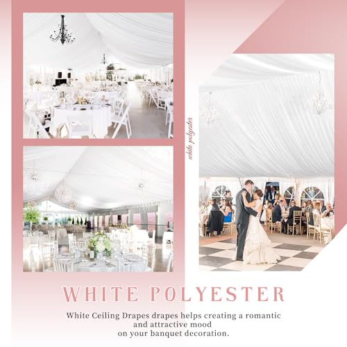 Rideaux de plafond blancs masquer plafond salle mariage lot de 8 - 6