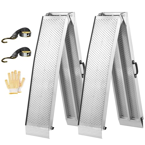 KOLOTOOL 7.5FT Aluminum Truck Ramps, 1500lbs Capacity Folding Loading Ramps, 2 PCS Heavy Duty ATV...