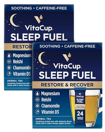 VitaCup Sleep Fuel Instant Tea Packets w/Chamomile and Magnesium, 48ct