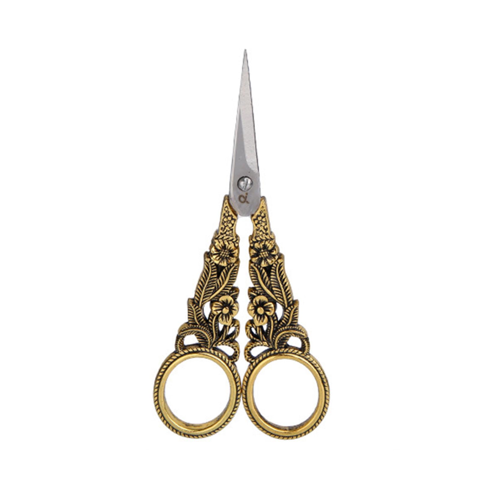 Tsophreniq Embroidery Scissors Multi-functional Stainless Steel Sewing Embroidery Scissors for Women Needleworks Sewing with Cover for Fabric Cutting Vintage with Case