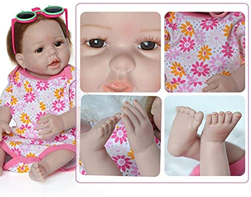 MWKL Reborn Baby Dolls,Ernährende Puppen,50-55cm Vollsilikon Babypuppe Simulation Rebirth Doll – Bild 6