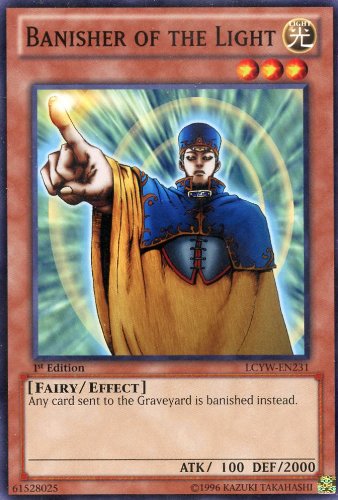 yugioh spell cards that banish monsters Amazon.com: YU-GI-OH! - Banisher of The Light (LCYW-EN231) - Legendary  Collection 3: Yugi's World - 1st Edition