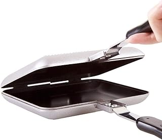 Shoze Sandwich Toaster Barbecue Breakfast Camping Stove Toaster Aluminum Non-Stick Coating And Heat-Resistant Handle Sandwich Maker Non-Stick Pan Gas Sandwich Maker