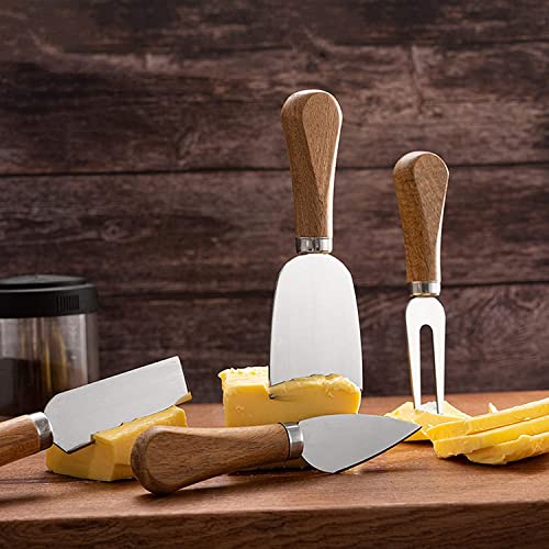 Guojanfon 6 Piece Cheese Knives Set with Wooden Handle, Mini Steel Stainless Cheese Knife Set for Charcuterie anCheese Spread, Perfect for Cheese Slicer and Butter Cutter - Image 6