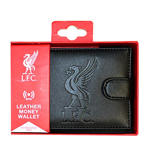 Liverpool FC Official RFID Embossed Leather Wallet (One Size) (Black)