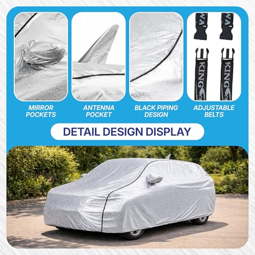 Image of KINGSWAY SilverTech 100% Waterproof Car Cover Only with VinFast VF 7 (Year 2026 Onwards - All Model) | Mirror and Antenna Pockets | Scratchproof | All Weather Car Body Cover