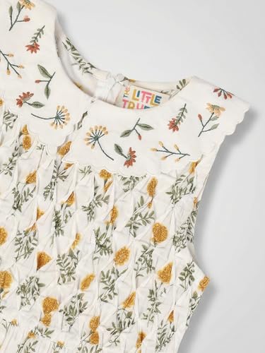 Image of Kids Girls Printed Embroidered Fusion Dress | Handmade Crafted Designer Ethnic Wear | 100% Cotton