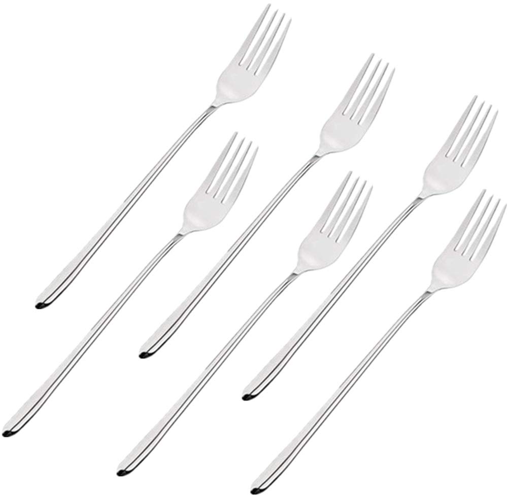 Long-handled Korean Stainless Steel Fork Set (Forks, 6)