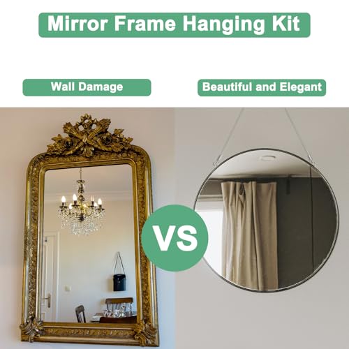 Image of M METERXITY 4-Pack Adjustable Picture Hanging Wire Kit, 1.5mx1.5mm Mirror Hanging Wire, Holds Up to 132lbs(60kg) 4.9FT Picture Frame Wire for Billboards /Basket /Flowerpot