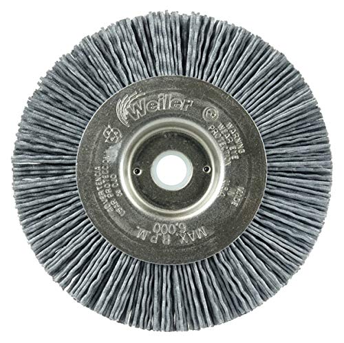 Rueda Nylox para acabado de metal con grano abrasivo ondulado Weiler 31114 de 4"