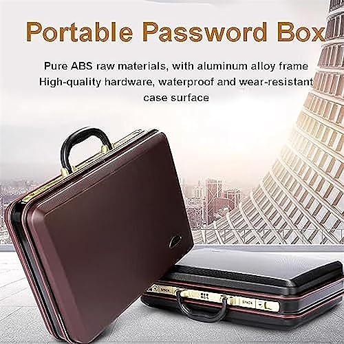 PAREKS Briefcase Portable Password Box Documents Data Box Tools Instrument Box Boarding Travel Box Cash Suitcase (Color : Red, Size : 16in) (Color : Red, Size : 16in)2