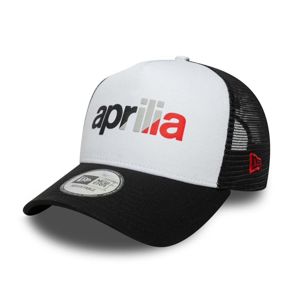 New Era Aprilia Wordmark 9FORTY A-Frame Trucker Adjustable Cap Black One Size
