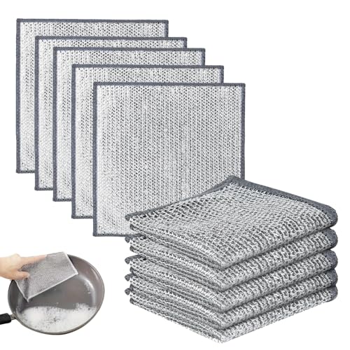 YIXINHE 10Pcs versatile mesh dishwashing cloths for both dry and wet use