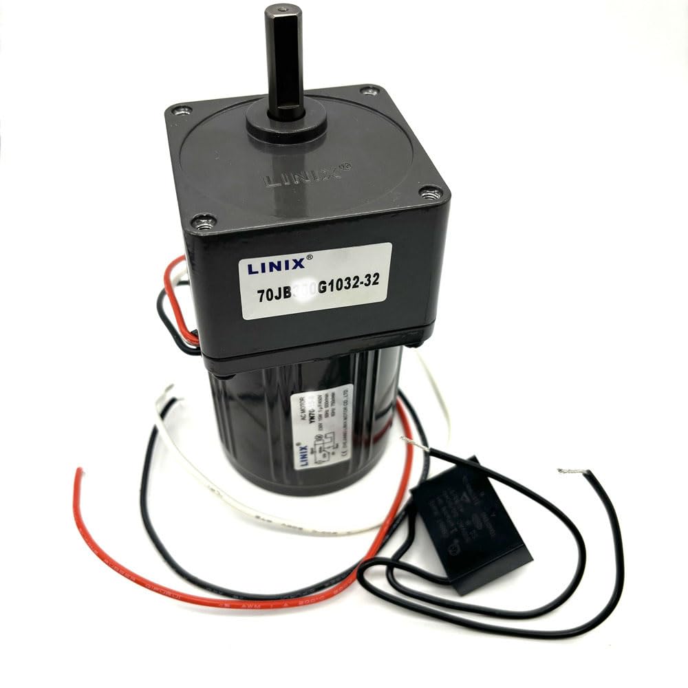 LINIX YN70-25 220 V CA 25 W 3 conductores motor de engranaje de giro fijo eje de salida Ø10 mm motor de condensador monofásico