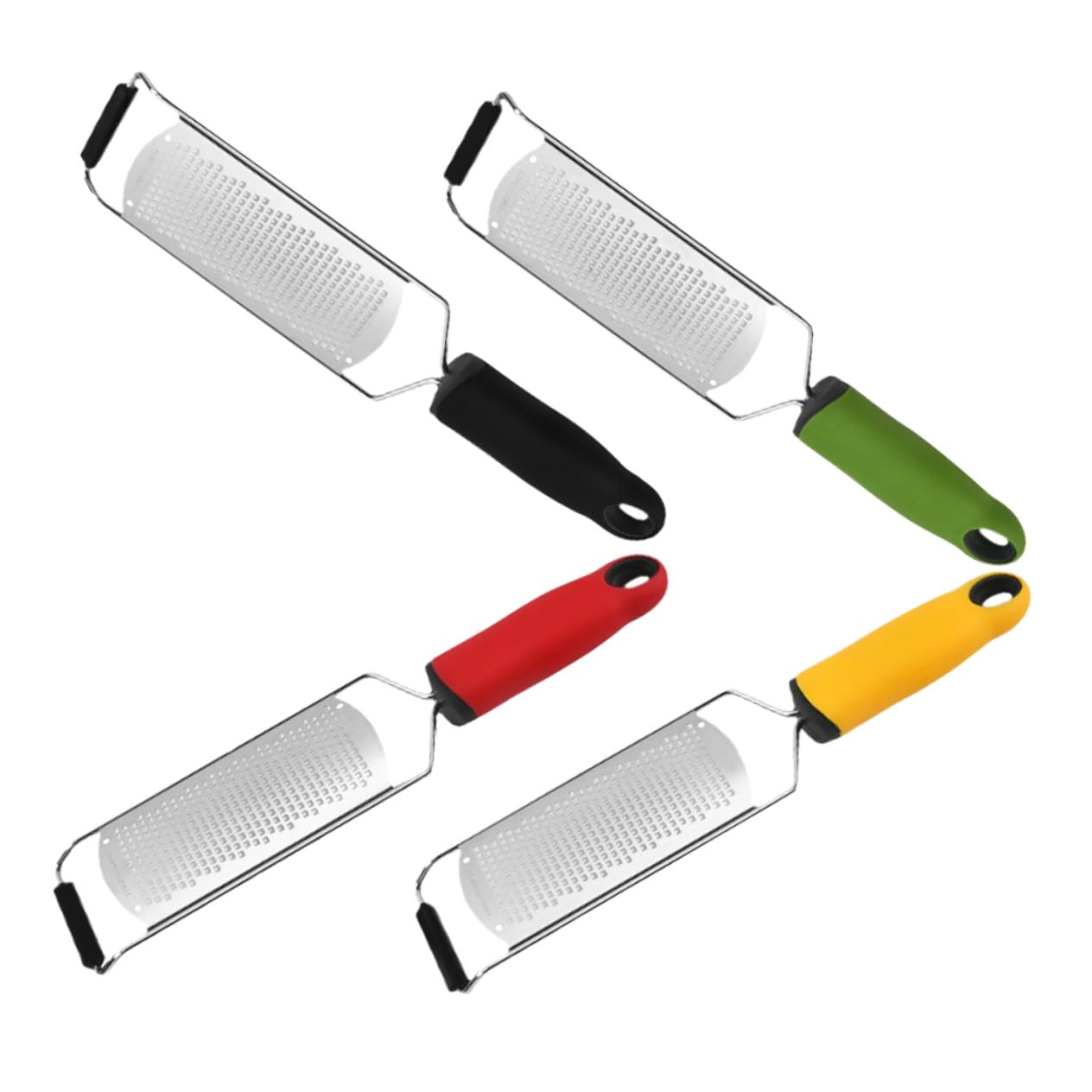 4 pièces Lot de Râpes Multifonctions Acier Inoxydable Zesteur Citron Râpe Fromage Chocolat Gingembre avec Poignée Ergonomique pour Cuisine Facile et Précise