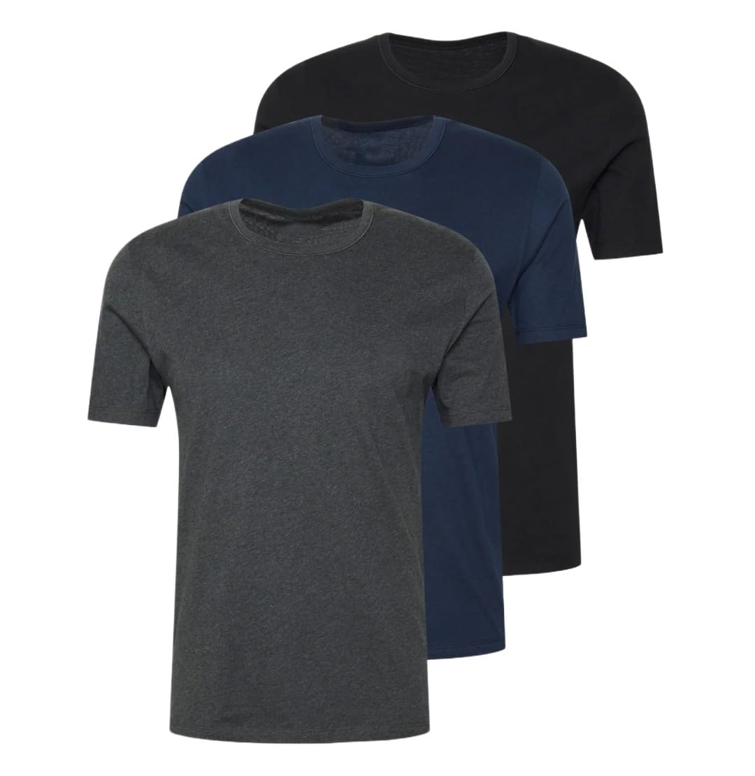 Maglia Intima (3 Pezzi) 100% Caldo Cotone Uomo Felpata Mezza Manica Girocollo Invernale