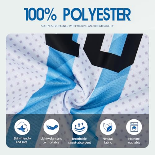 Kids Soccer Jersey Set Football Uniform Kit with Shirt Shorts for Boys Girls,Soccer Sports Fan Gift Gear (Blue, 8-9 Years) - Thumbnail 5