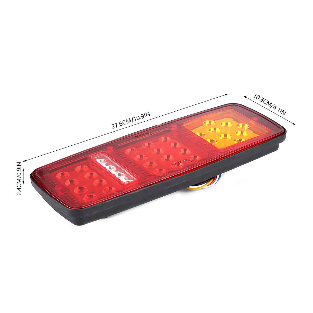 Fydun Fanali Posteriori Rimorchio, 1 Paio 12V Luci Rimorchio A Led Impermeabile Fanale Posteriore LED Luce di Retromarcia Ad Alta Luminosità per Rimorchi, Camion, Barche, Furgoni, Roulotte, RV