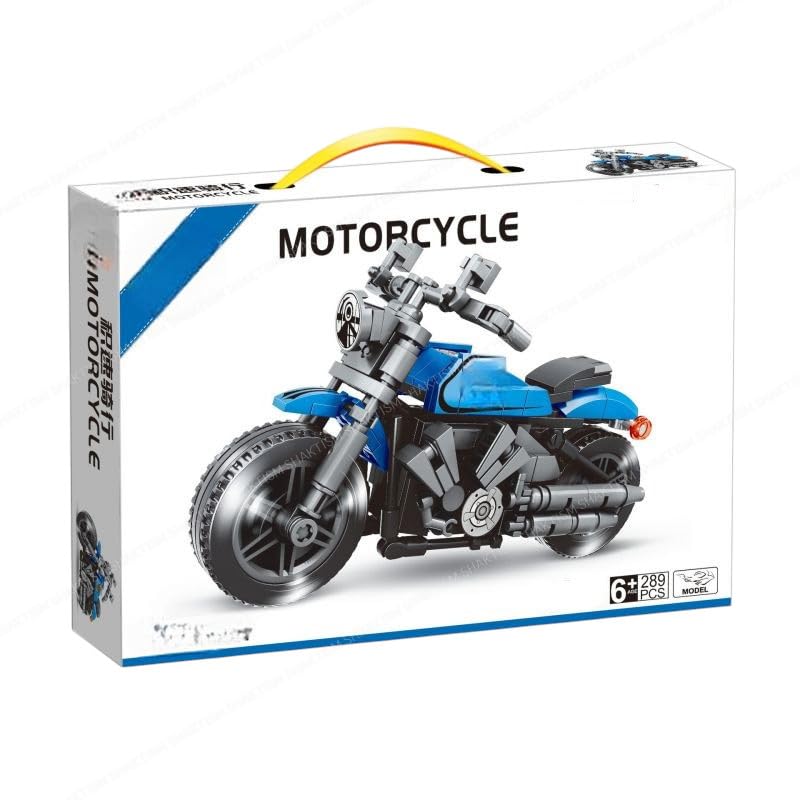 SHAKTISM Building Blocks Motorcycle Model Kit, 288 Pieces, Fat Boy Two-Wheeler Assembly Set