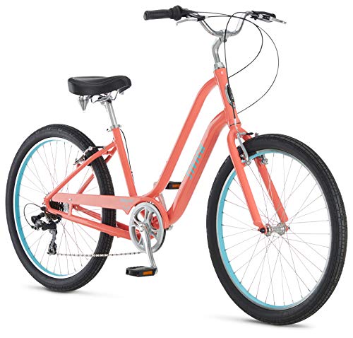 Schwinn Sivica 7 Cruiser Bike for Women with 26-Inch Wheels in Coral, 7-Speed