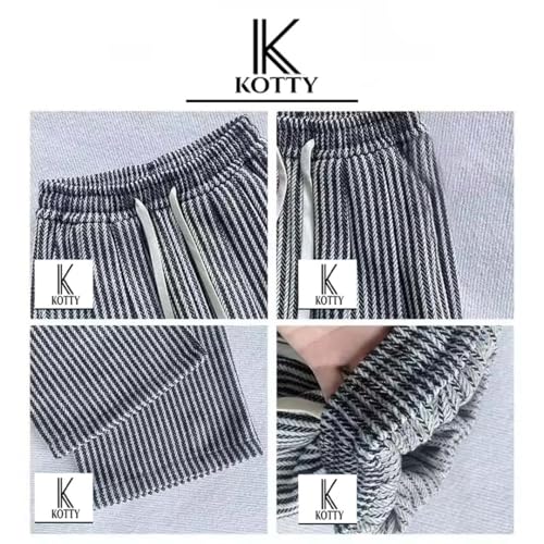 Image of KOTTY Men's Solid Wide Leg Relaxed Fit Drawstring Waist|Casual Joggers for Streetwear & Gym