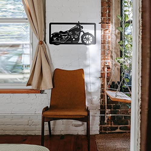 Image of METSY Metal Bike Wall Art | Lover Gifts | Wall Decor | Home Decoration Hangings | (216 m X 420 m, Black)