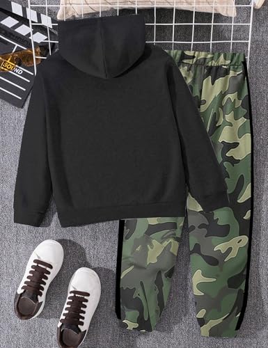 Image of Boys Clothes Boy Outfits 2-Piece Long Sleeve Hoodie and Camouflage Pants Boys Fall Winter Clothes for 6-16 Years