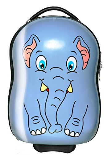 Packenger Kinderkoffer - Elefant - Bordcase, Koffer, 48x33x22cm, 1,8Kg leicht, sehr stabil, leichtgängige Rollen, Kindergepäck thumbnail