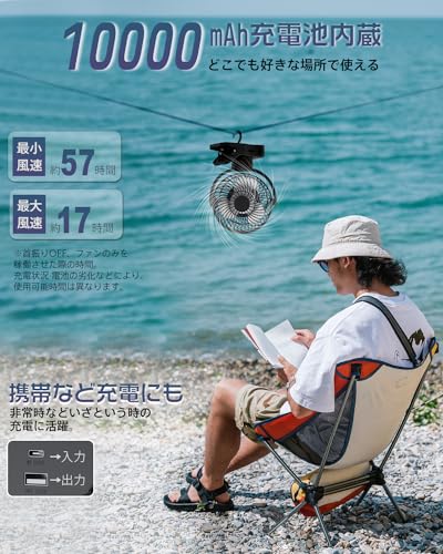 AMZHOOZ 扇風機 クリップ usb充電式 の商品画像 2