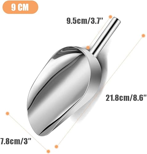 Paquete de 2 cucharadas de hielo, cucharadas grandes de acero inoxidable para cocina, bar, bufé, fiesta, jardín, dulces, harina de palomitas de maíz