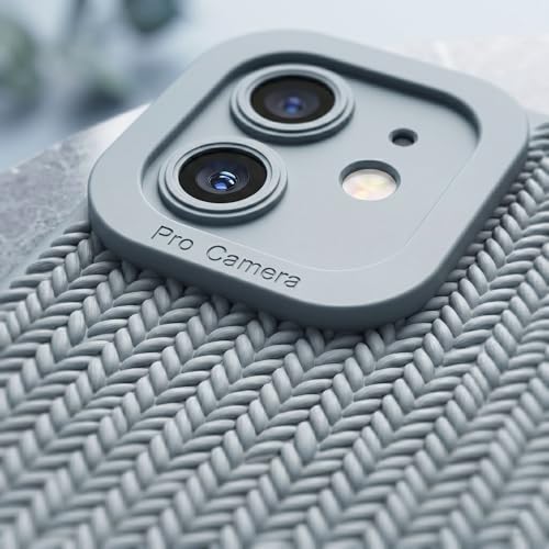 Image of amazon basics Luxury 3D Knitted Texture Soft Silicone Back Cover for iPhone 11 | Slim Fit Shockproof Case with Camera Protection & Non-Slip Grip - Blue