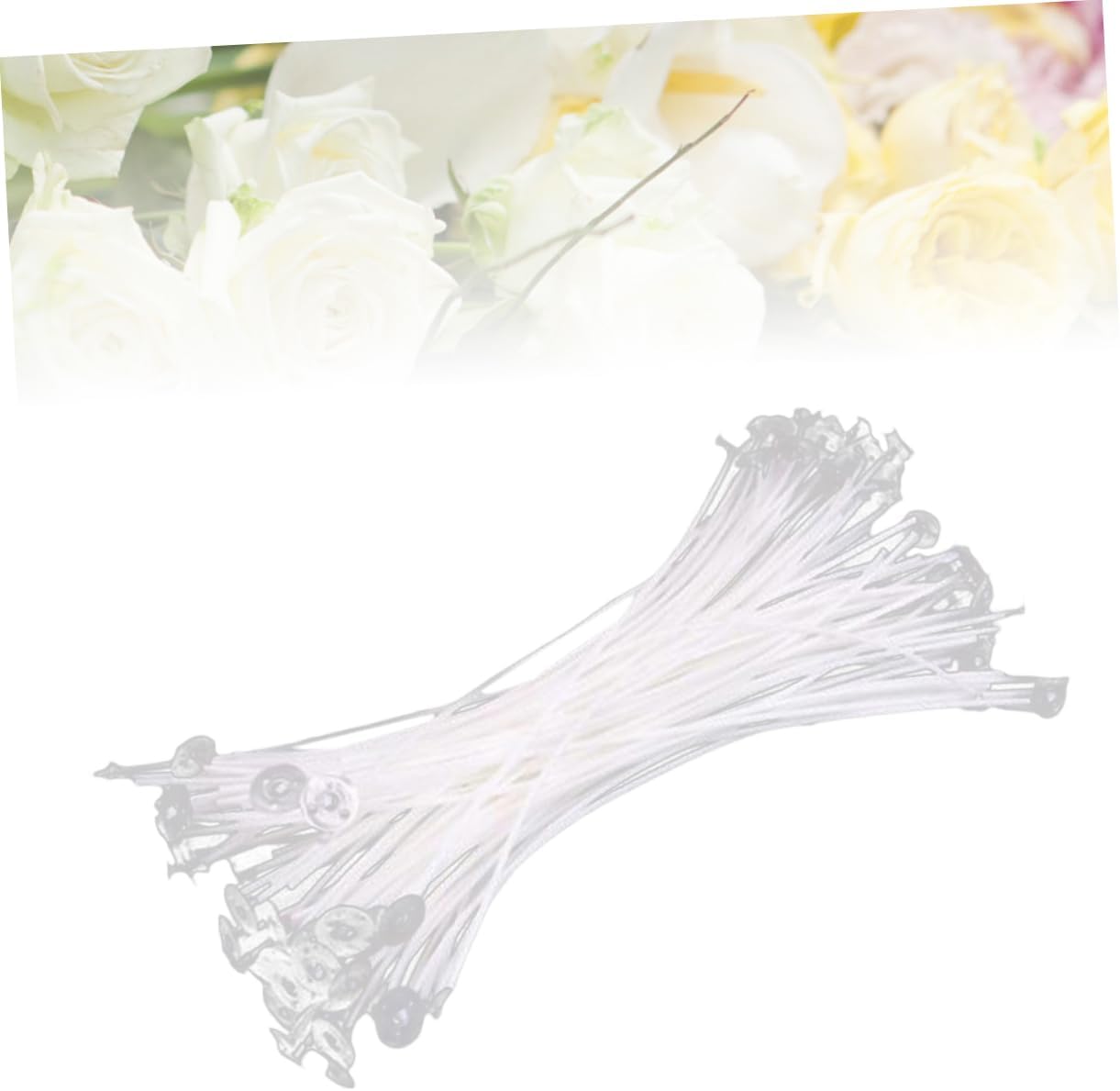 Holibanna 50Pcs Candle Wicks Pre Waxed with Sustainers for DIY Candle Making Cotton Core for Beeswax and Paraffin Candles for Present Making and Craft Projects