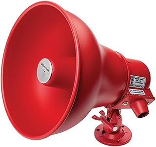 Wheelock STH-15SR Weatherproof Loudspeaker with Transformer, Red, 15W Power Rating, 400-4000Hz Frequency Response, 102dB @ 15W @ 10 ft. Sensitivity, Selectable 25/70/100V Transformer