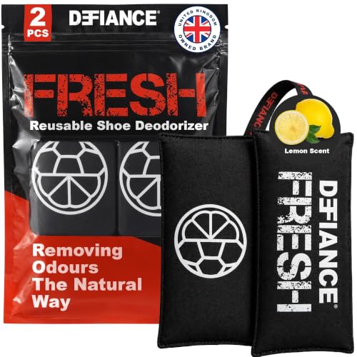 Defiance Fresh Boot & Shoe Deodoriser As Seen on Dragons Den | Reusable Deodorising Pouches for Smelly Shoes | Shoe Odour Eliminator Freshener & Foot Odour Absorber 2 Pack