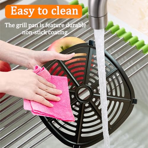 QLRGNE Air Fryer Crisper Plate for 6QT DASH Tasti-Crisp Electric Air Fryer Oven, Premium Air Fryer Rack Grill Pan Plate Insert Grate Shelf Grid for 6QT Dash Air Fryers, Non-stick, Dishwasher Safe by QLRGNE - Image 5
