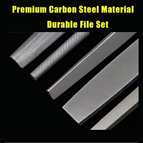 Demo Hand Metal File, 6” Metal File Set, 2 Rasp Files, Flat And Round Wood Rasps For Woodwork Metalwork Carpentry Leather Plastic, Special Carbon Steel Material, Durable, Non-Slip Handle #TOP1