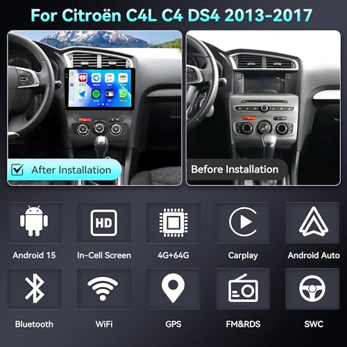 Poste Android 15 Citroen C4 résolvant les problèmes de navigation et de Bluetooth - 2