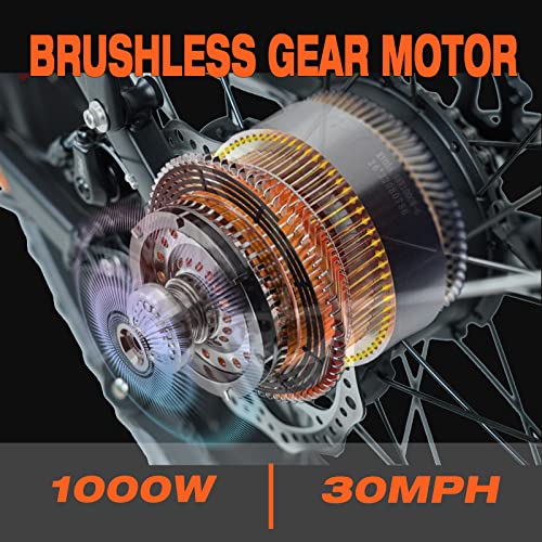 Senada Fat Tire Electric Bike For Adults 26" X 4" Beach Snow Ebikes For Adults, 1000W Motor 48V 17.5Ah 30Mph Adult Electric Bike Long Range 40-65 Miles, E Bicycle With Shimano 21-Speed Ul Certified #TOP1