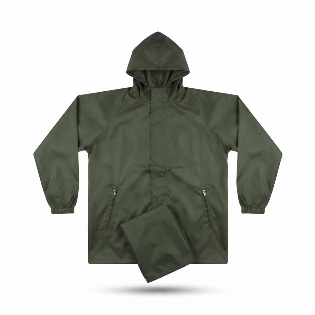 Waterproof Raincoat for Men & Women Heavy Duty Hooded Jacket & Pant Set Reusable Polyester Rain Suit with Reflective Strip Lightweight Rainwear for Bike Riding Travel Camping Outdoor Work-image-39