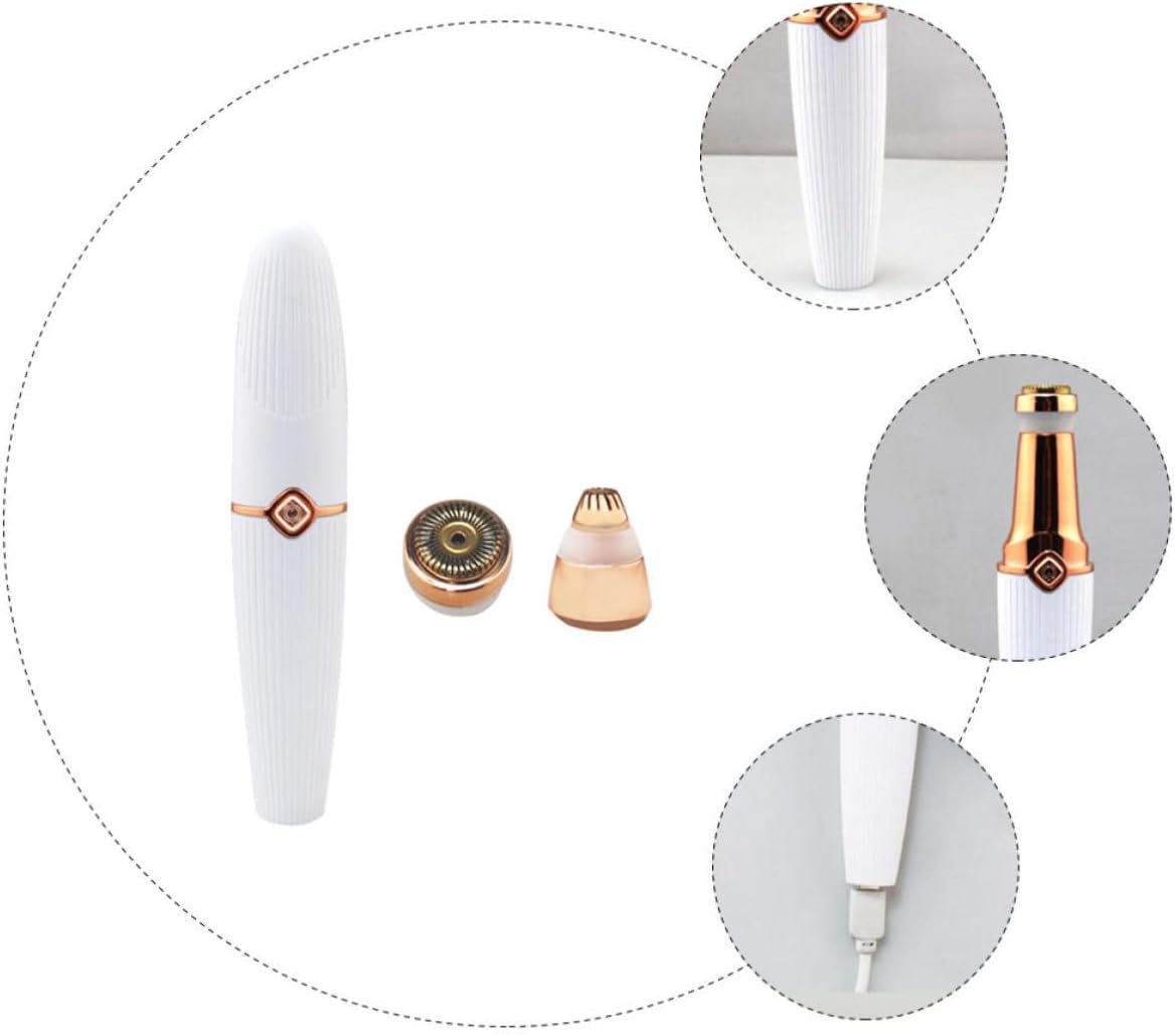 Cabilock Electric Hair Trimmer for Women Rechargeable 600mah Personal Groomer White Abs Hair Removal Device Comfortable to Use No Cuts USB Charging Suitable for Facial and Eyebrow Shaping