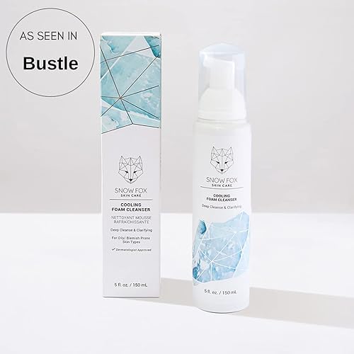 Miniatura 2 de Snow Fox Skin Care Limpiador de espuma refrescante, lavado facial sin SLS con aloe vera orgánico y agua de menta, fórmula suave, no seca para pieles