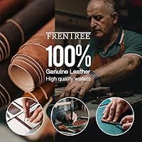 Frentree® Herren Geldbörse aus Nappa Leder mit RFID Schutz, 15 Kartenfächer, Hochformat Portemonnaie, Schwarz – Ansicht 6
