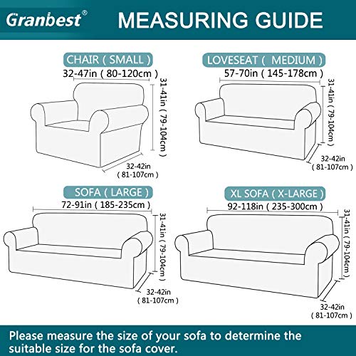 Granbest Sofa Slipcover 1-Piece Striped Sofa Cover For 2 Cushion Couch Thick Luxury Couch Cover For Living Room Soft Furniture Protector Dog Cat Pet Friendly (Medium, Navy Blue) #TOP5